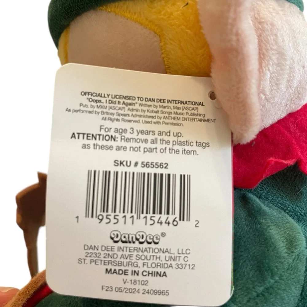 Dan Dee Animated Elf with Gingerbread Plush “Oops‎ I Did it Again”